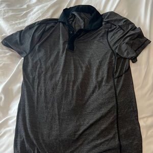 Lululemon Men's Polo Shirt Navy Grey Size L Performance Fabric Golf